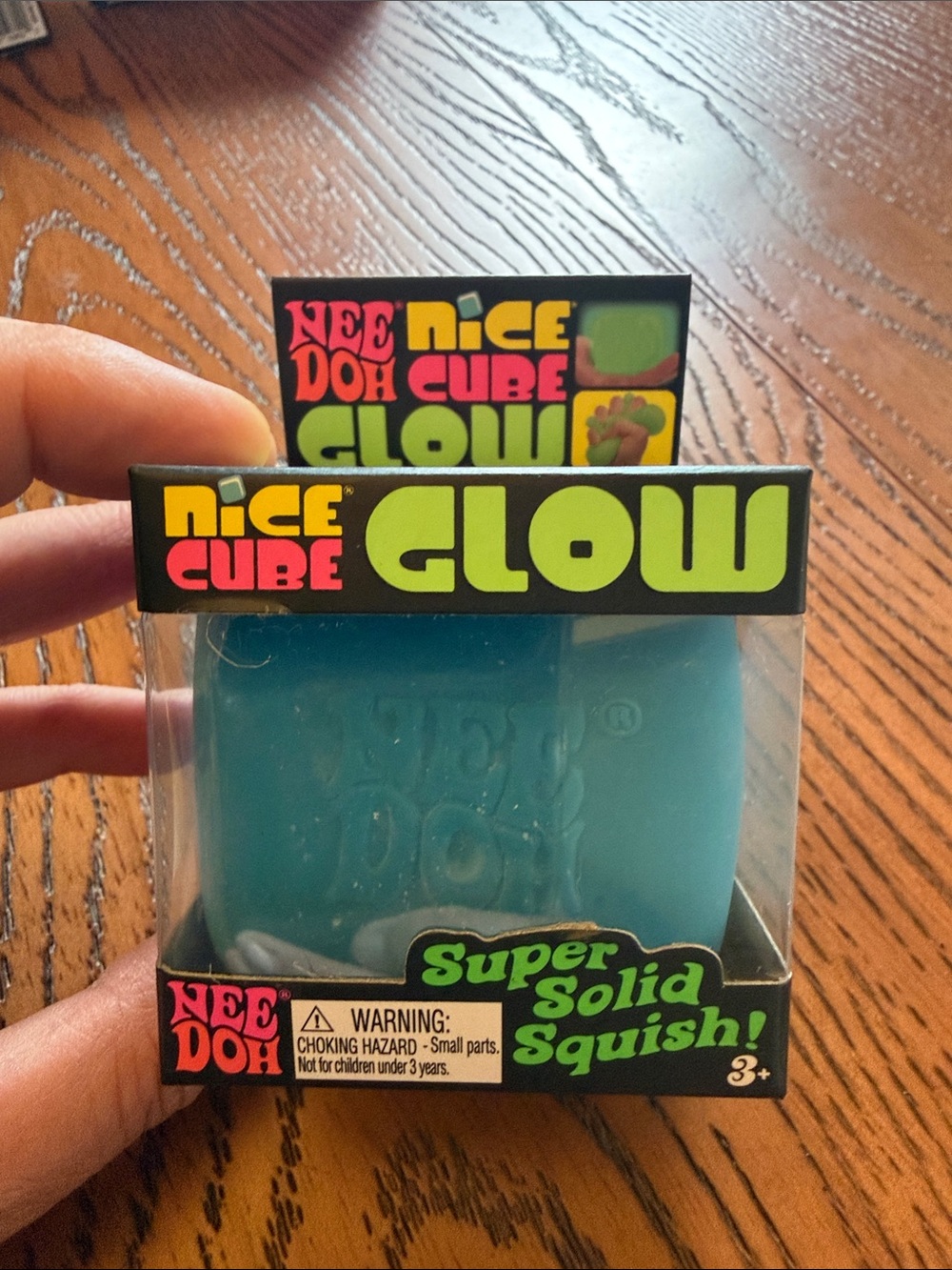 NeeDoh Nice Cube Glow Super Solid Squish — Blue